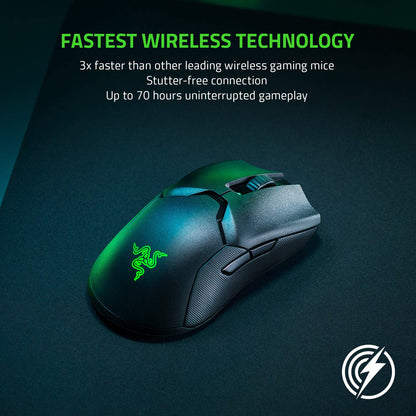Razer Viper Ultimate Lightweight Wireless Gaming Mouse & RGB Charging Dock: Hyperspeed Wireless Technology - 20K DPI Optical Sensor - 74g Lightweight - 70 Hr Battery - Mercury White