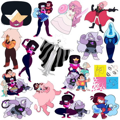 Steven Universe 50ct Vinyl Large Deluxe Stickers Variety Pack - Laptop, Water Bottle, Scrapbooking, Tablet, Skateboard, Indoor/Outdoor