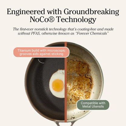 Our Place Titanium Pro Cookware Duo - Always Pan & Perfect Pot with Nonstick No-Coating Technology | Tri-Ply Titanium & Stainless Steel | Safe for Oven, Induction & All Cooktops up to 1000°F | Chrome