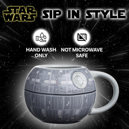 Silver Buffalo Star Wars Todesstern 3D-geformter Keramikbecher für Cappuccino, Latte oder heißen Tee, 590 ml, Grau-Mehrfarbig SV9195