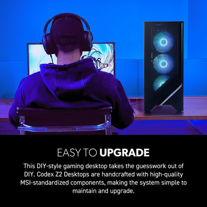 MSI Codex Z2 Gaming Desktop: AMD R7-8700F, GeForce RTX 5070, 32GB DDR5, 2TB m.2 NVMe SSD, USB Type-C, VR-Ready, Windows 11 Home : A8NVP-436US