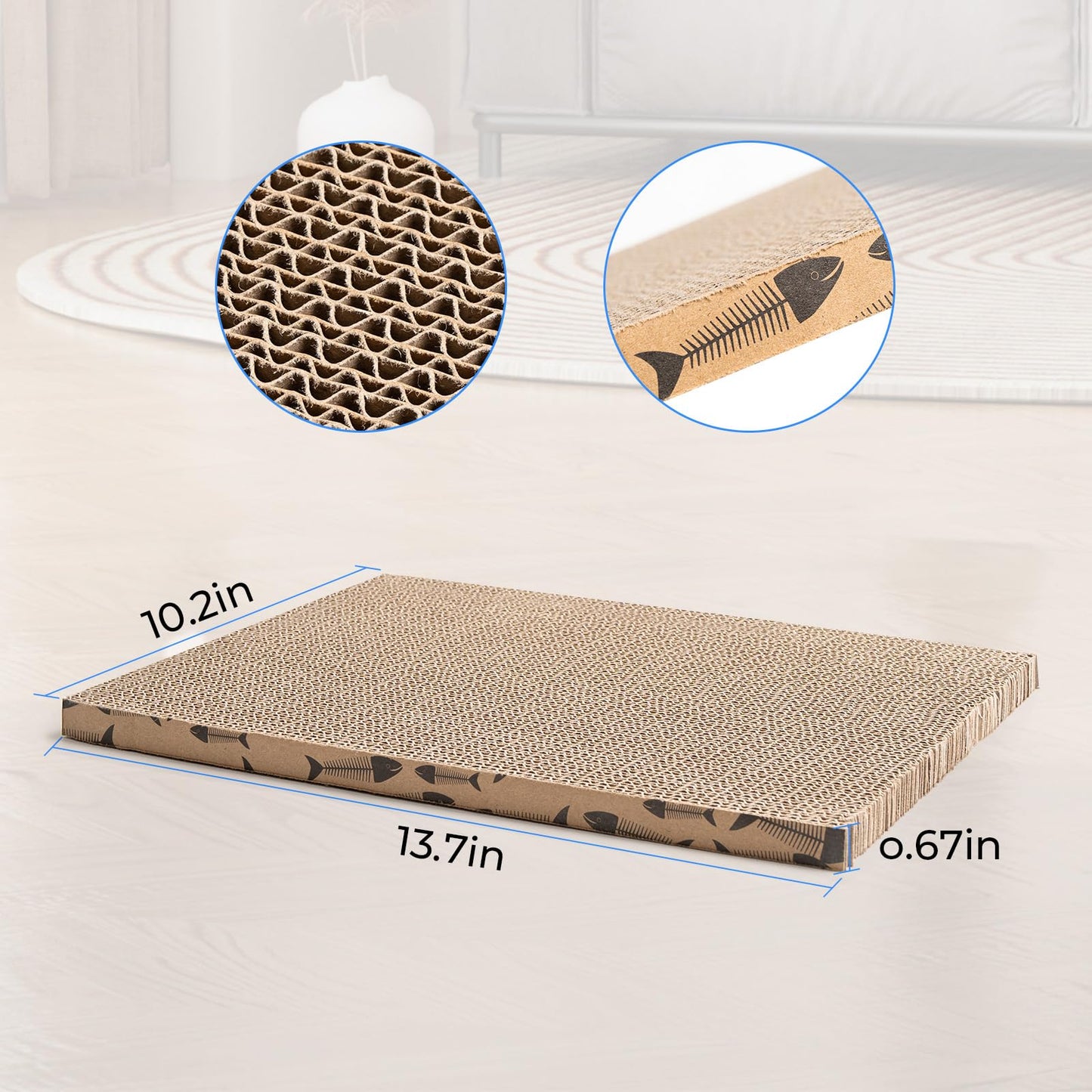 Roadtofree Cat Scratcher Cardboard Cat Scratching Board Cat Scratchers for Indoor Cats Cat Scratching pad (1pcs)