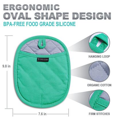 2er-Pack Silikon-Topflappen für die Küche, hitzebeständig bis 260 °C, rutschfeste, große Topflappen mit Tasche, gesteppte Untersetzer für heiße Töpfe und Pfannen auf der Arbeitsplatte (Grau) 