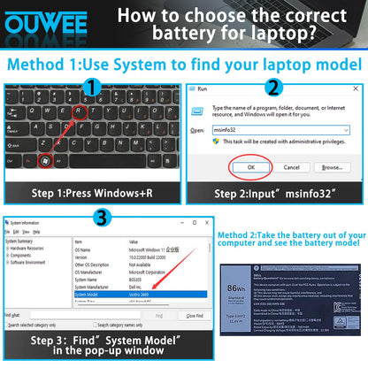OUWEE 86Wh 69KF2 Battery Replacement for Dell G7 15 7500 G15 5510 5511 5515 5520 5521 XPS 15 9500 9510 9520 Precision 5550 5560 5570 Alienware M15 R3 R4 M17 R3 R4 Inspiron 7510 7610 7620 P87F P91F