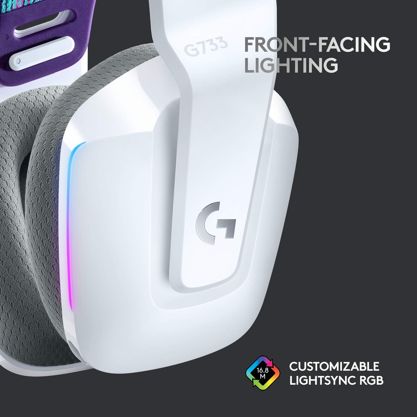 Logitech G733 Lightspeed Kabelloses Gaming-Headset mit Federbügel, LIGHTSYNC RGB, Blue VO!CE Mikrofontechnologie und PRO-G Audiotreibern - Schwarz (Generalüberholt) 