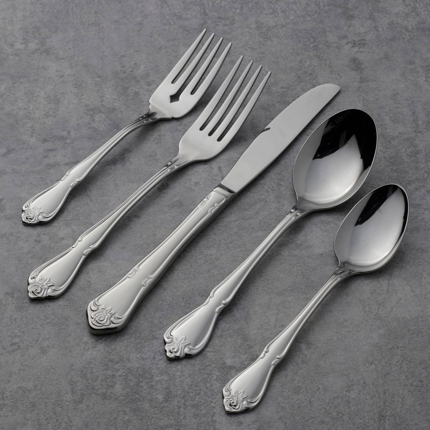 Oneida True Rose Dinner Forks, silver set of 4
