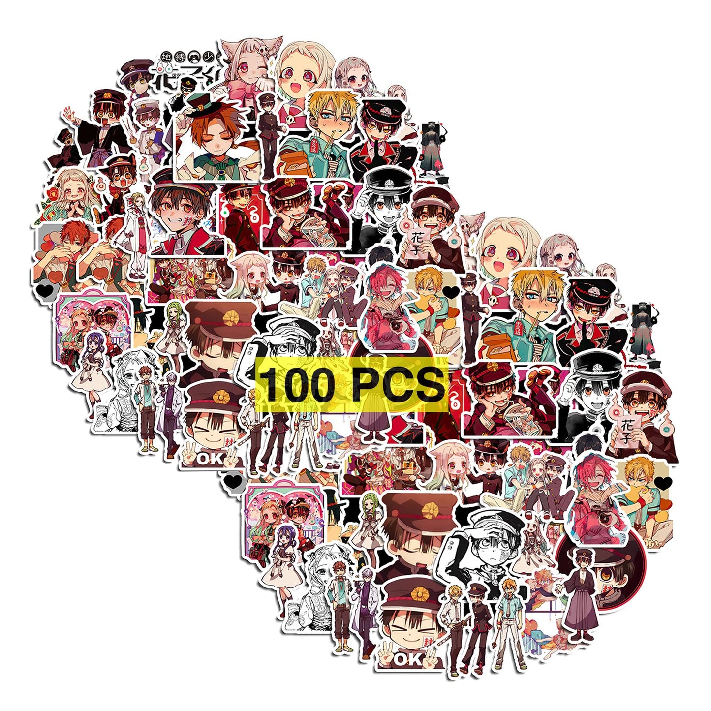 Pounchi Cute Anime Stickers (100 Pcs) Cartoon PVC Sticker, Gifts for Laptop Water Bottle Skateboard Party Supplies Decorations Teens Kids