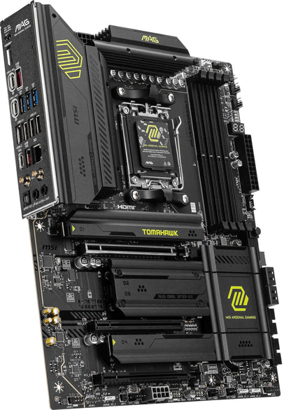 MSI MAG X870 Tomahawk WiFi Gaming Motherboard (AMD Ryzen 9000/8000/7000 Series Processors, AM5, DDR5, PCIe 5.0, M.2 Gen5, SATA 6Gb/s, USB 40Gbps, HDMI/DP, Wi-Fi 7, Bluetooth 5.4, 5Gbps LAN, ATX)
