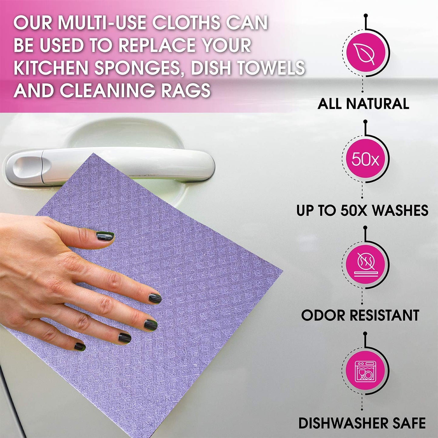 Swedish Dishcloths – Eco-Friendly Reusable Kitchen Towels – 10 Pack Cleaning Cloths for Dishes, Counters & Surfaces – Super Absorbent, Compostable, Zero-Waste Alternative