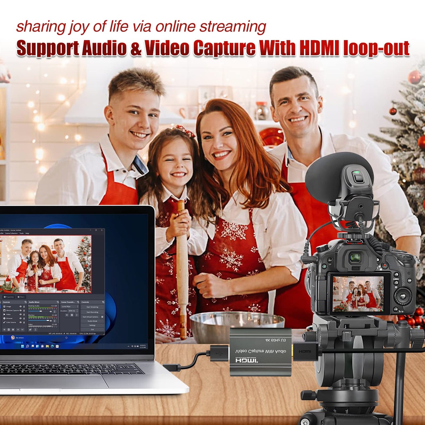 ORIVISION 4K Video Capture Card, HDMI to USB 3.0 with Loopout for Nintendo Switch, 1080p 60fps Game Capture Device with Audio Output for Streaming, Xbox/PS4/PS5/PC, VLC/OBS/Amcap