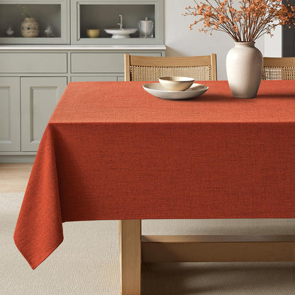 MIULEE Tischdecke aus Leinen-Polyester in gebranntem Orange, 60 x 84 Zoll (ca. 152 x 213 cm), rechteckig, wasserdicht, fleckenabweisend und knitterarm, ideal für Herbstfeste, Thanksgiving und Hochzeiten.