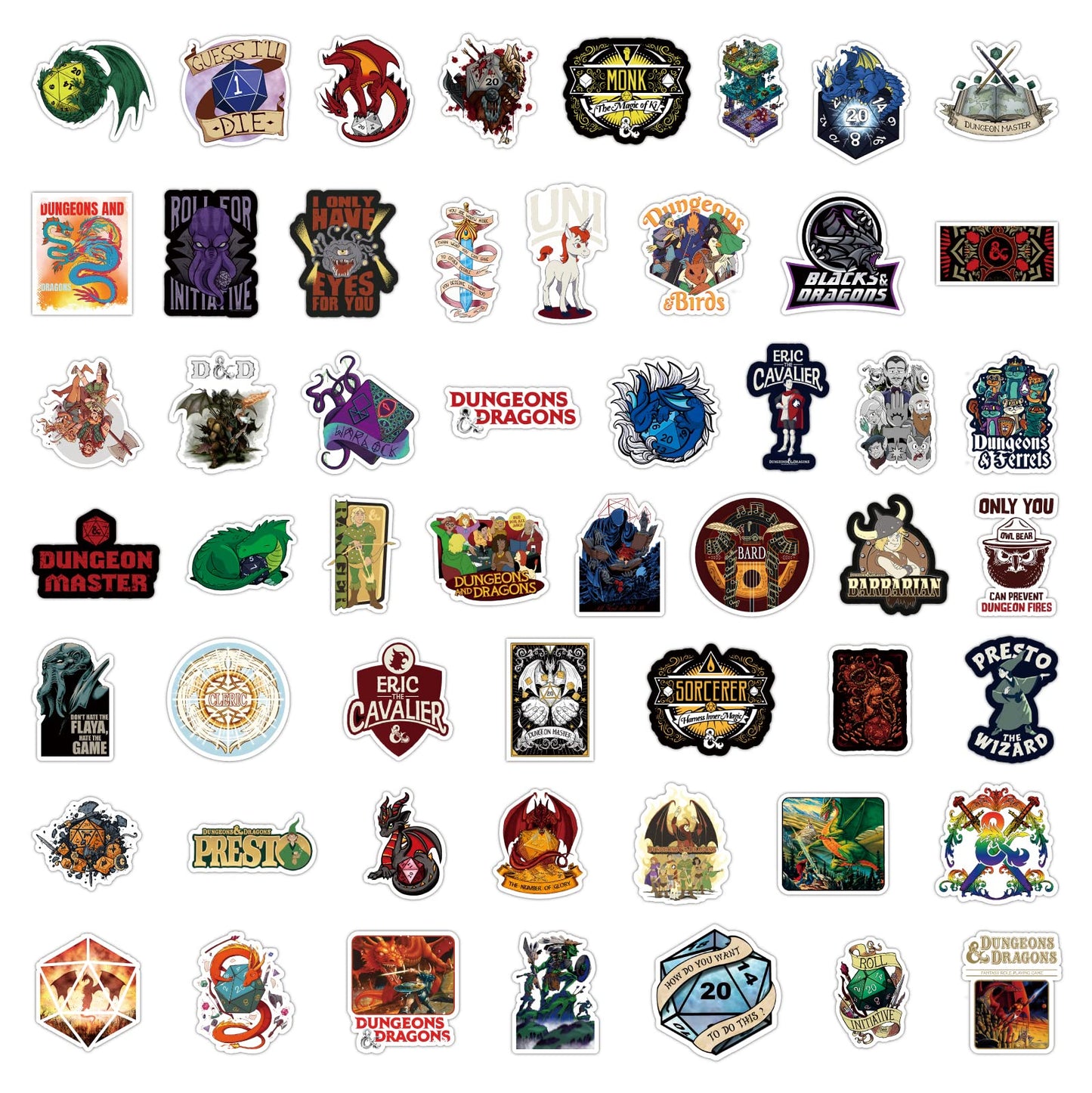 sxdaizjsym 200 Pcs Dungeons and Dragons Stickers for Laptop Water Bottle Bumper Luggage Computer Skateboard Snowboard, Gifts for Kids Girls Teens Boys Women Men