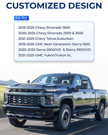 SPIRRELAB LKW-Laptophalterung, passend für Chevy Silverado, Tahoe und GMC Sierra (Baujahre 2019–2025), bohrfreie Montage, integrierter Lüfter, verstellbarer LKW-Computerständer