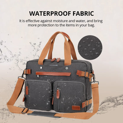 MOLNIA 3 in 1 Laptop Bag for Men, 17.3 Inch Work Bags for Men, Laptop Backpack, Briefcases, Messenger Bag, Computer Bags for Laptops for Men Women, Black