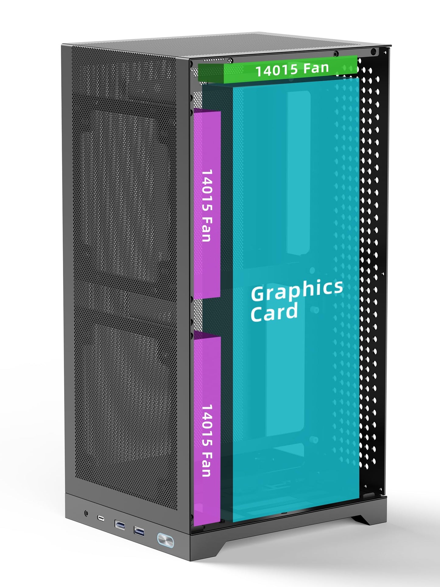 ShinySnake L400 Mini-ITX PC Case - 12.1L SFF High Airflow Gaming Chassis, Vertical GPU Mount 350mm, ATX Power Supply Support, Max. Triple 140mm Fans, PCIe 4.0 Riser & DP 1.4 Cable Included, Black