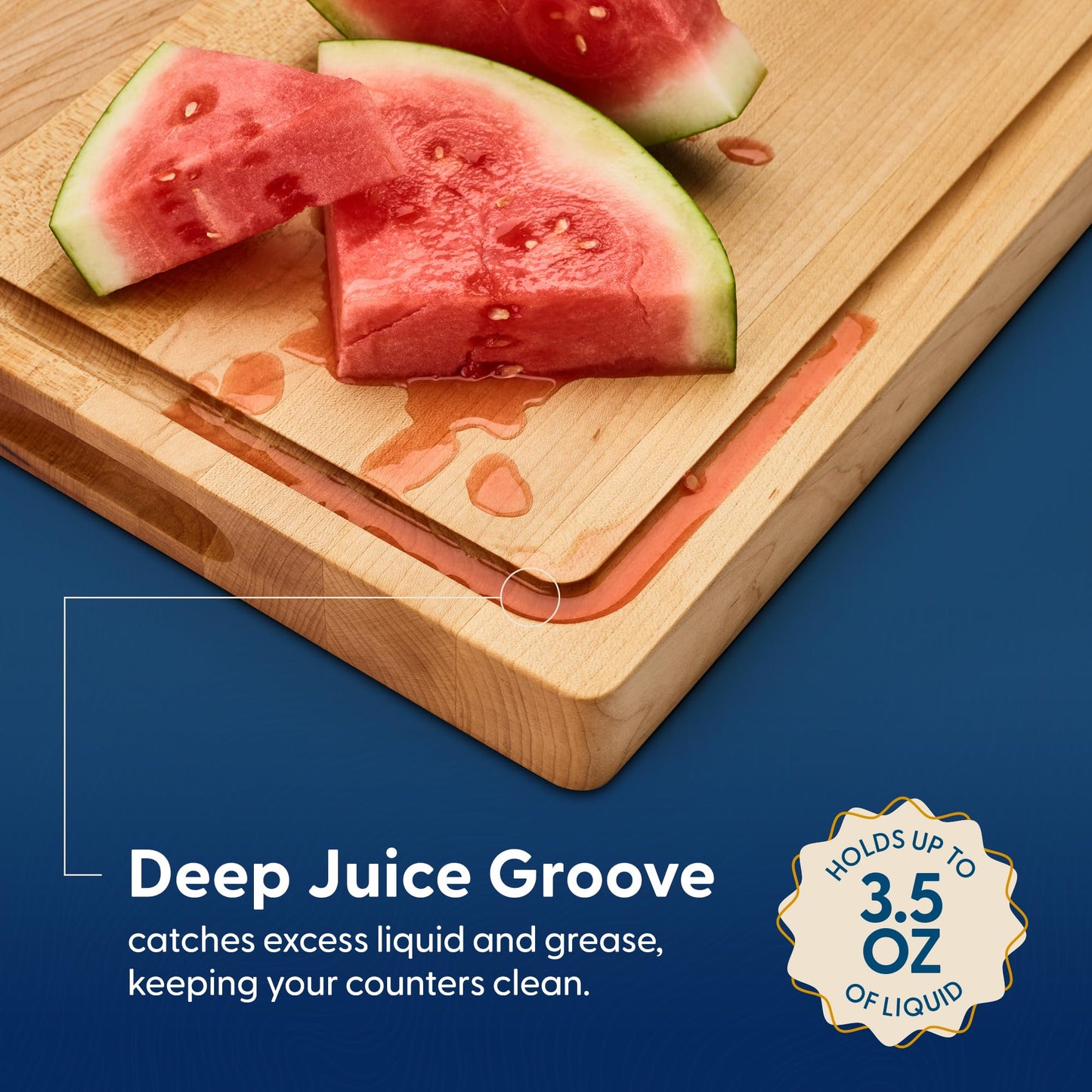 Sonder Los Angeles, Made in USA, Large Thick Maple Wood Cutting Board for Kitchen with Juice Groove, Sorting Compartment, Charcuterie Wooden Board 17x13x1.5 in (Gift Box Included)