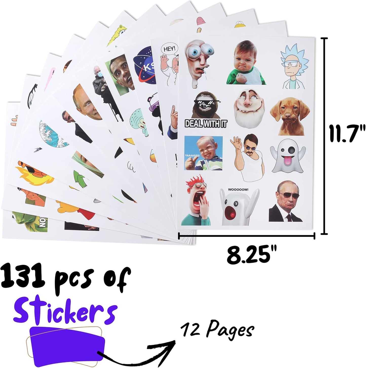 Mr. Pen Fun Covers - 131 pc Water Bottle Stickers with Memes and Vinyl