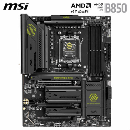 MSI MAG B850 Tomahawk MAX WiFi Motherboard, ATX - Supports AMD Ryzen 9000/8000 / 7000 Processors, AM5-80A SPS VRM, DDR5 Memory Boost 8400+ MT/s (OC), PCIe 5.0 x16, M.2 Gen5, Wi-Fi 7, 5G LAN