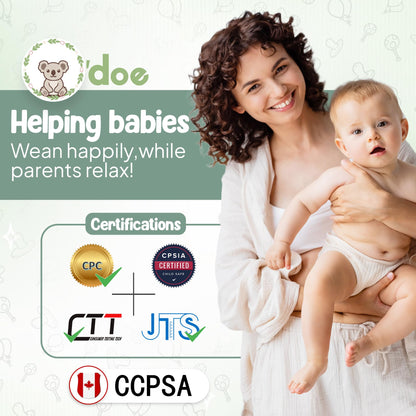 O'doe 17-Piece BPA-Free Silicone Baby Feeding Set | Thick & Soft Suction Plates, Baby Bowls, Wooden Fork & Spoon, and More | Make Mealtime Fun and Easy for Your Little One (Green, V2)