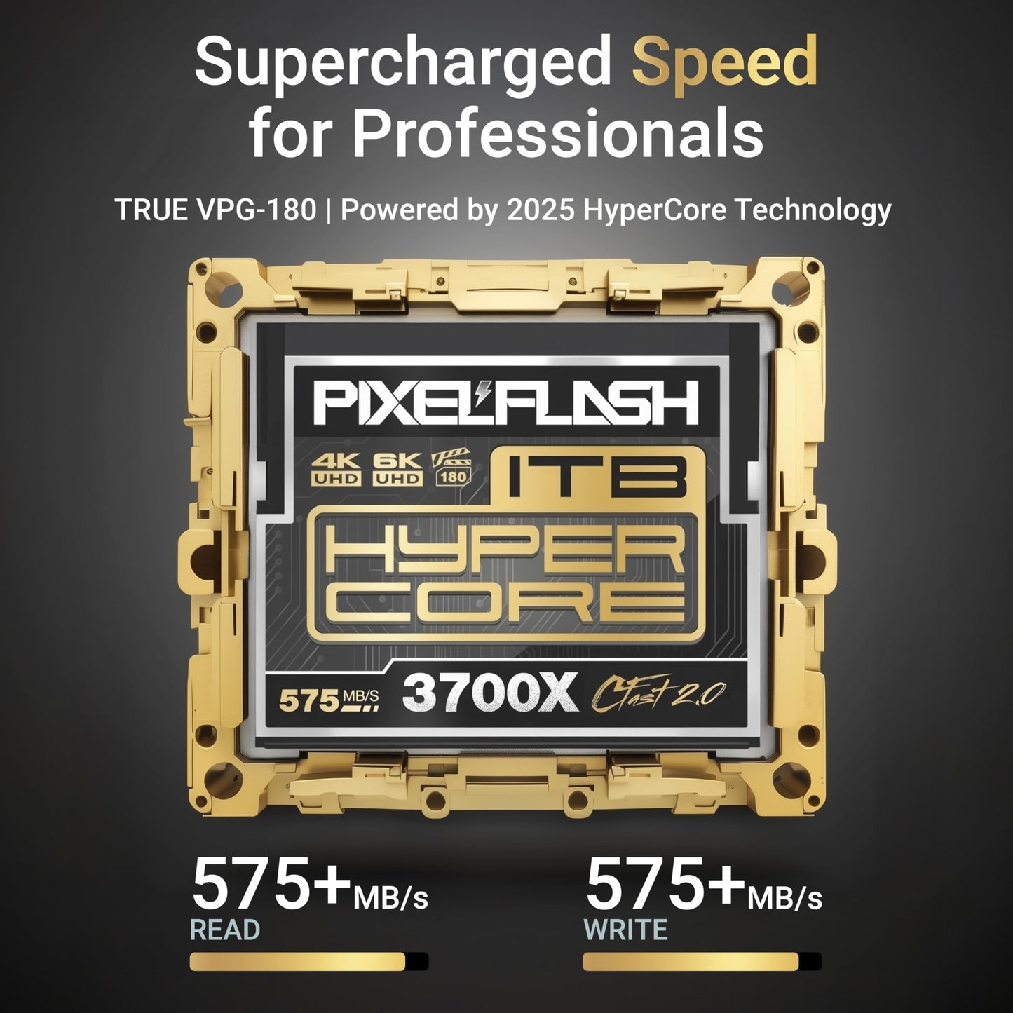 PixelFlash 1TB CFast 2.0 Card 3700X HyperCore 575MB/s SATA3 VPG180, CFast Card for DSLR Cinematic Video & Photo Cams Lab Tested, Certified Flash Memory 1 TB 2025 Model