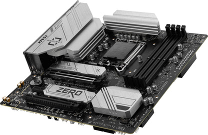 MSI B760M Project Zero Gaming Motherboard (Support 14th/13th/12th Gen Intel Processors, LGA 1700, DDR5, PCIe 5.0, M.2 Slots, 2.5Gbps LAN, USB 3.2 Gen2, HDMI/DP, Wi-Fi 6E, Bluetooth 5.3, mATX)