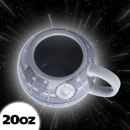 Silver Buffalo Star Wars Todesstern 3D-geformter Keramikbecher für Cappuccino, Latte oder heißen Tee, 590 ml, Grau-Mehrfarbig SV9195