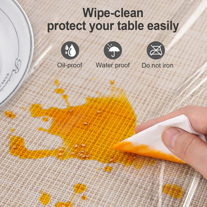 Pioggia Clear Tablecloth Protector Rectangle Waterproof Oil-Proof Plastic Table Cloth Wipeable PVC Table Cover for Indoor and Outdoor (Clear, 60 x 84 Inch)