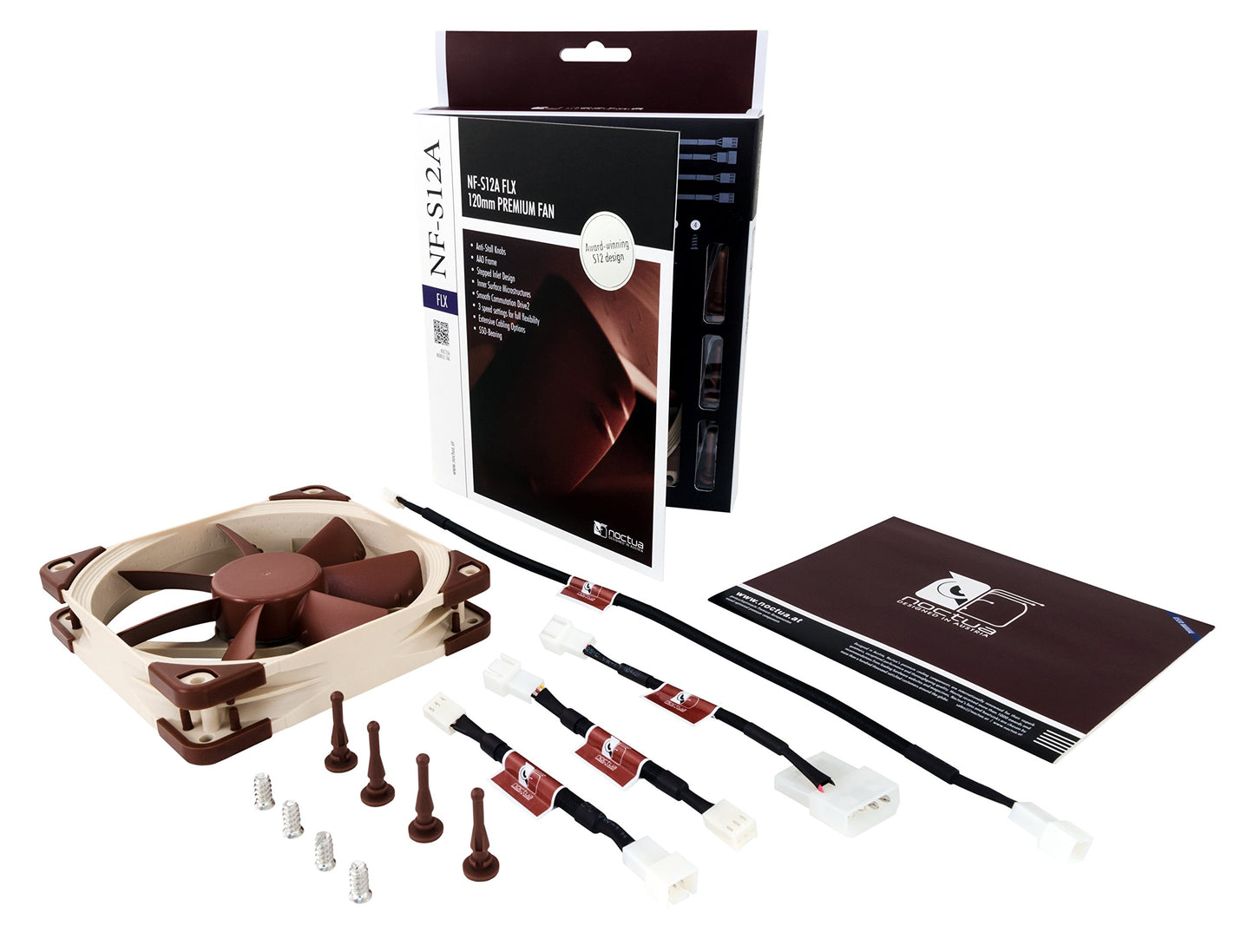 Noctua NF-S12A FLX, Premium-Lüfter mit leisem Betrieb, 3-Pin (120 mm, Braun)