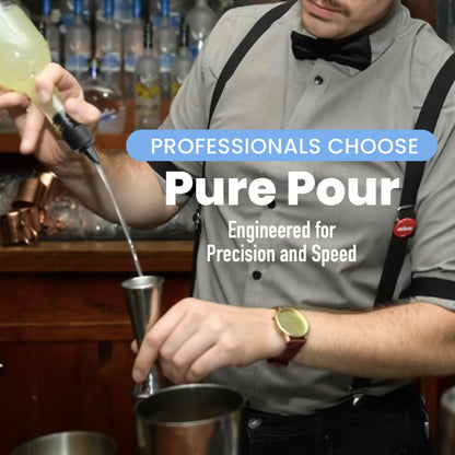 The Pure Pour Liquor Bottle Pourers - Leak-Proof Pour Spouts with Dust Caps - Fits Most Alcohol, Syrup, Olive Oil & Vinegar Bottles - Dishwasher Safe - 10 Pack