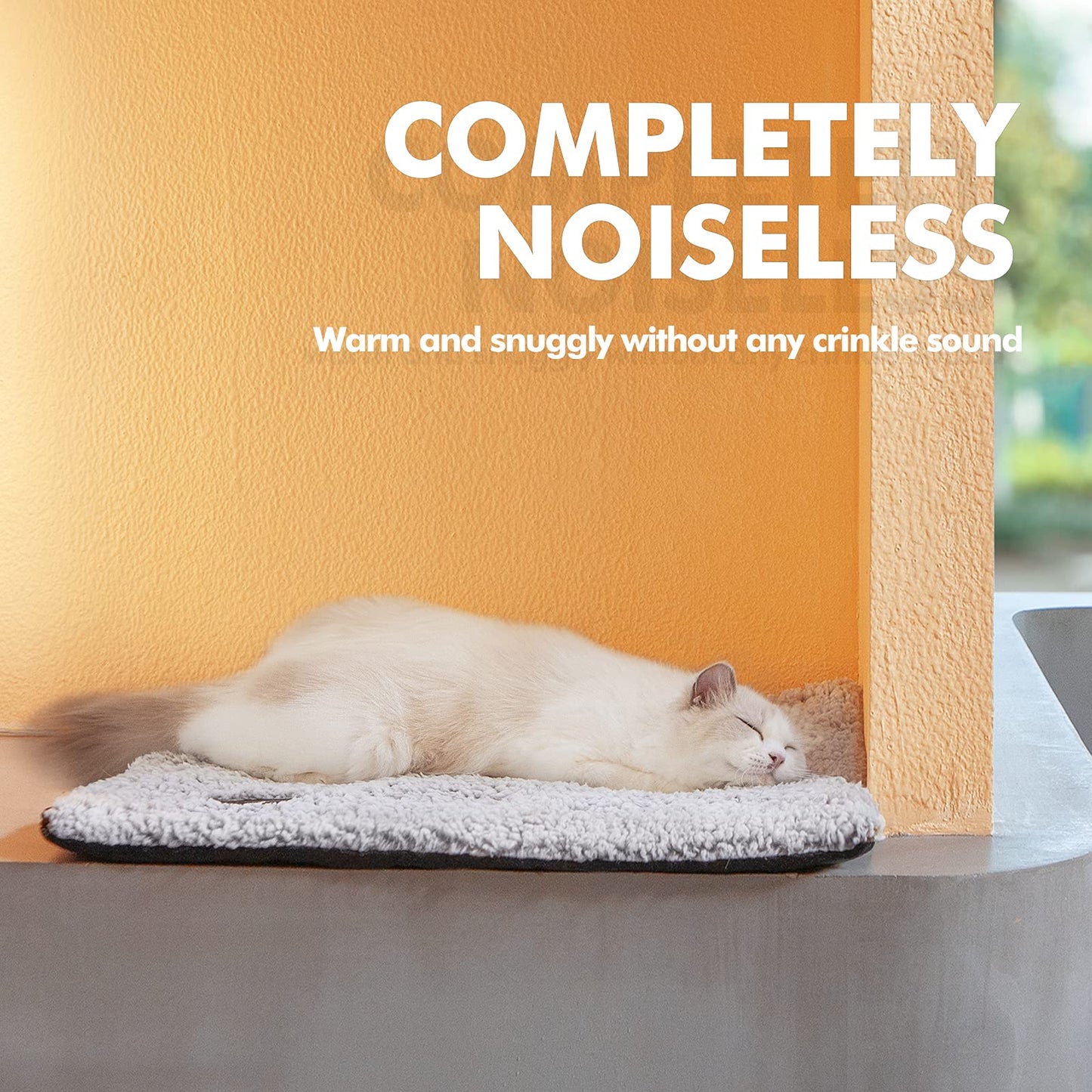 Self Warming Cat Bed Self Heating Cat Dog Mat 24 x 18 inch Extra Warm Thermal Pet Pad for Indoor Outdoor Pets with Removable Cover Non-Slip Bottom Washable Non Electric