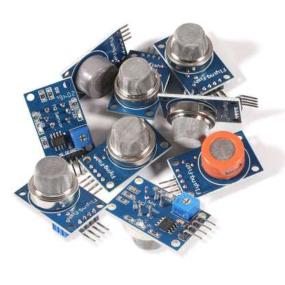 9pcs/Lot Gas Detection Sensor Module MQ-2 MQ-3 MQ-4 MQ-5 MQ-6 MQ-7 MQ-8 MQ-9 MQ-135 Sensor Module Gas Sensor Starter Kit for Arduino Raspberry Pi (9PCS/Lot)