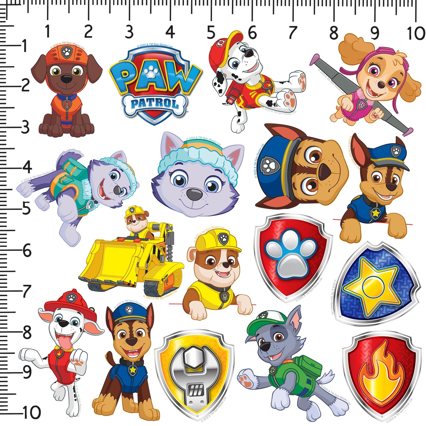 Paw Patrol Variety 50ct Vinyl Large Deluxe Stickers Variety Pack - Laptop, Water Bottle, Scrapbooking, Tablet, Skateboard, Indoor/Outdoor