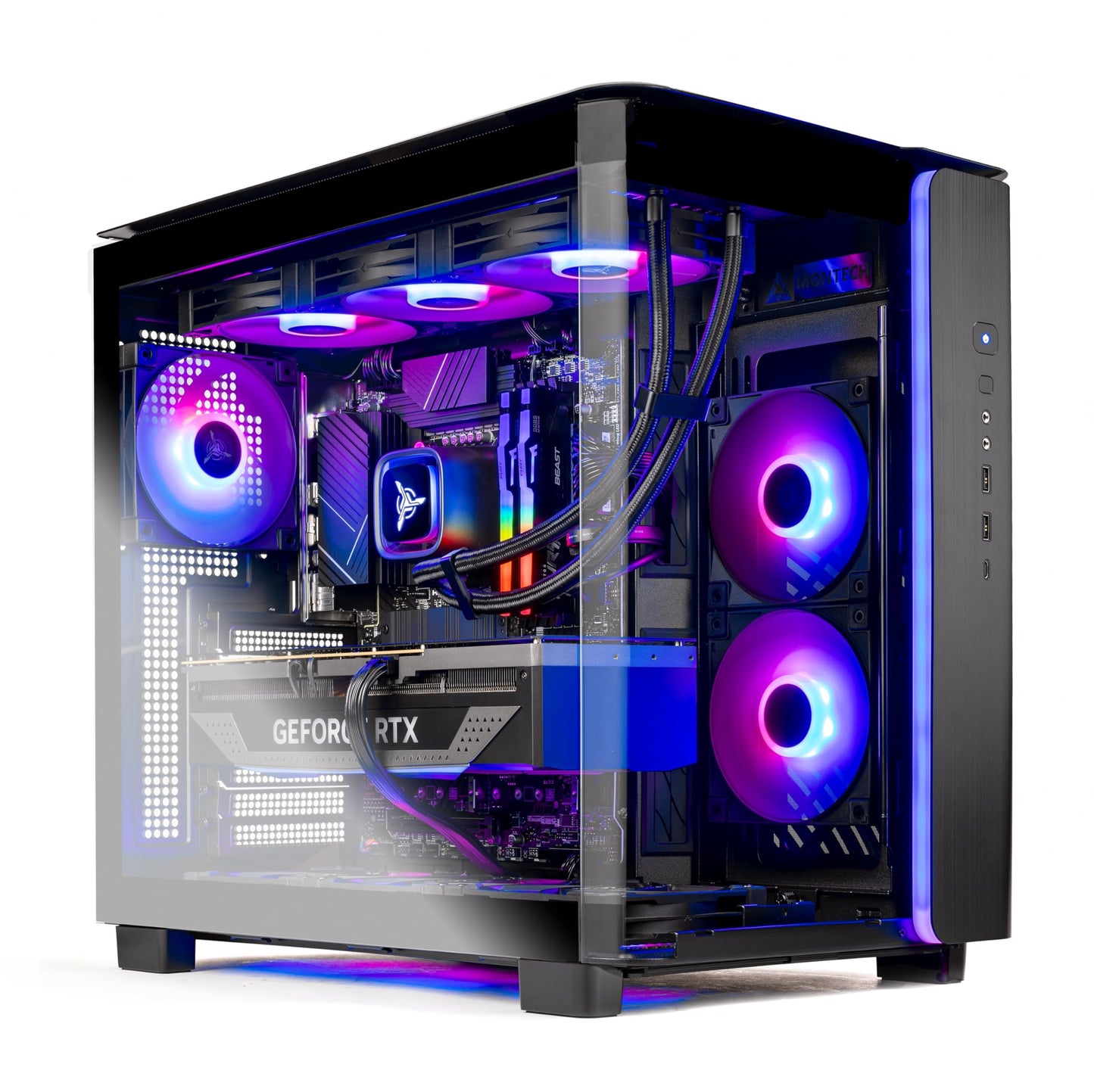 Skytech King 95 Gaming-PC, Ryzen 7 7800X3D 4,2 GHz (5 GHz Turbo Boost), NVIDIA RTX 5070 Ti 16 GB, 1 TB Gen4 SSD, 32 GB DDR5 RAM 6000 RGB, 850-W-Gold-Netzteil, 360-mm-ARGB-AIO-Wasserkühlung, WLAN, Windows 11