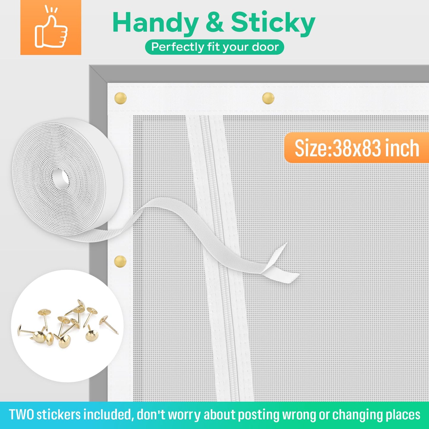 Verstärkte Katzenschutztür, 35,5 x 82 Zoll (ca. 90 x 208 cm), robuste, haustiersichere Tür mit beidseitigem Reißverschluss, verhindert, dass Hunde und Katzen aus dem Haus, Schlafzimmer, Wohnzimmer, Küche oder von der Terrasse entkommen. 