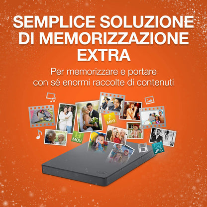 Seagate Basics Portable Hard Drive 1TB External Hard Drive, USB 3.0, STJL1000400 (Renewed)