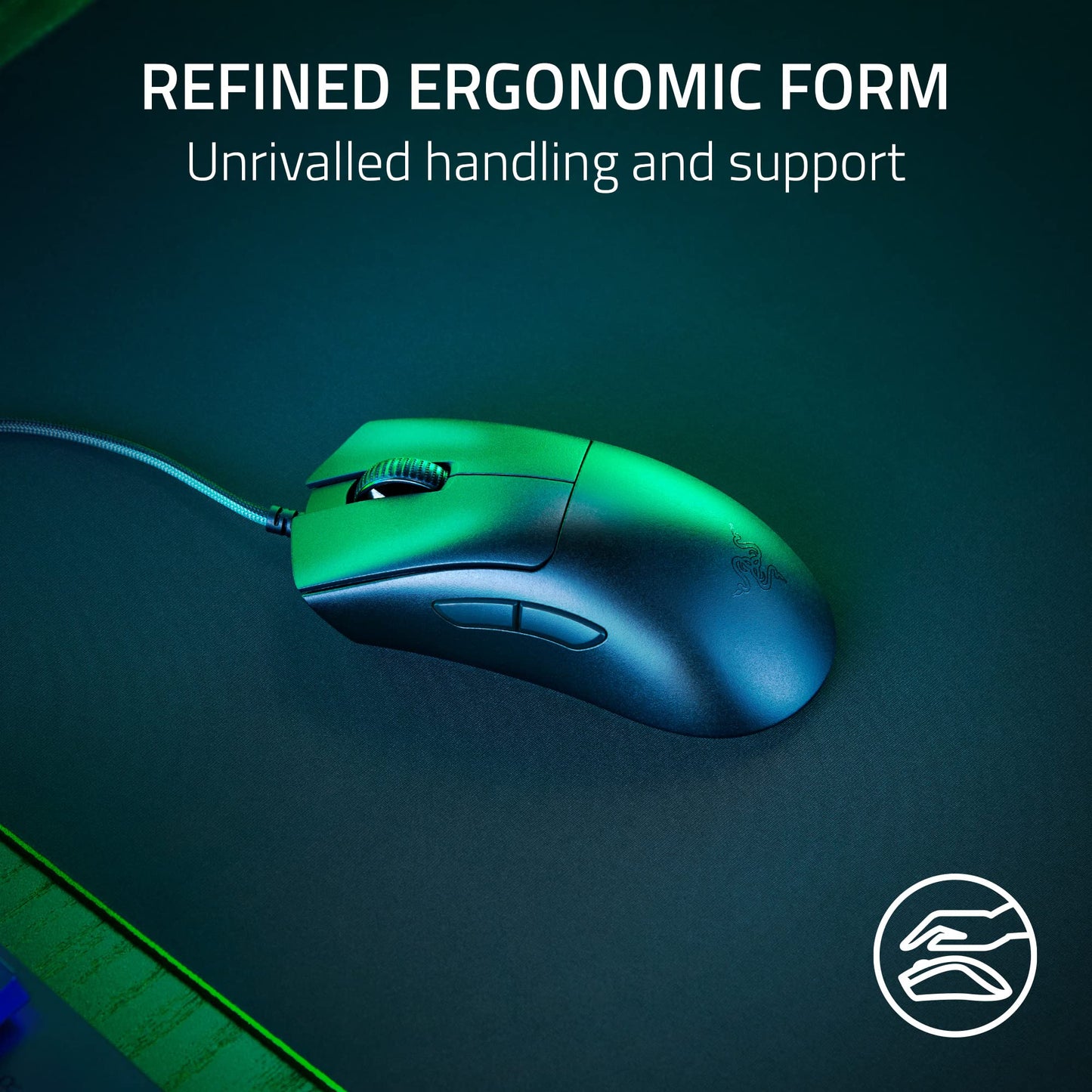Razer DeathAdder V3 Wired Gaming Mouse: 59g Ultra Lightweight - Focus Pro 30K Optical Sensor - Fast Optical Switches Gen-3-8K Hz HyperPolling-6 Programmable Buttons -Ergonomic -Speedflex Cable- Black