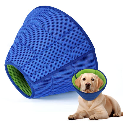 Soft Dog Cone Collar Alternative - Adjustable Comfy Cones for Large/Medium/Small Dogs to Stop Licking After Surgery, Comfortable Fabric Elizabethan Collars, Head Cone of Shame for Neuter Recovery - L