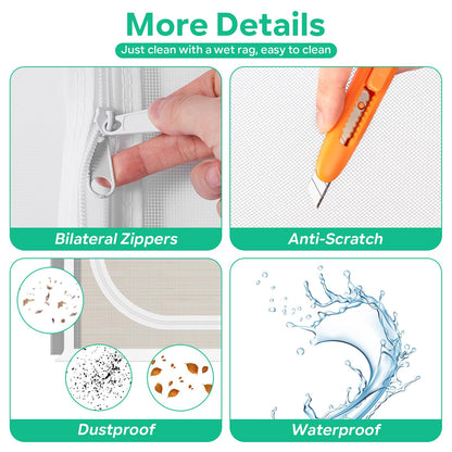 Verstärkte Katzenschutztür, 35,5 x 82 Zoll (ca. 90 x 208 cm), robuste, haustiersichere Tür mit beidseitigem Reißverschluss, verhindert, dass Hunde und Katzen aus dem Haus, Schlafzimmer, Wohnzimmer, Küche oder von der Terrasse entkommen. 