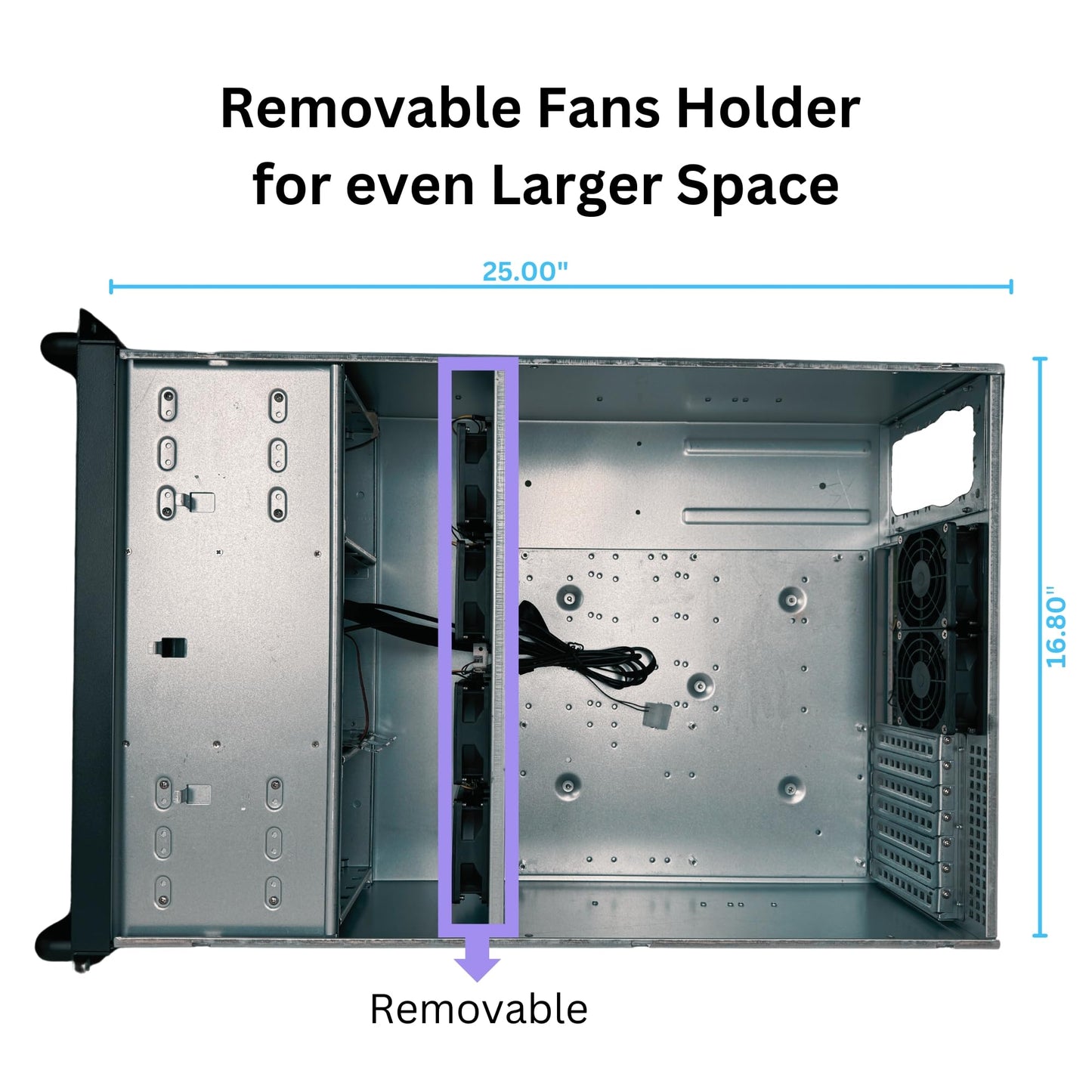 RackOwl 4U Server Chassis, Rackmount Server Case; 13x HDD Bays (10x3.5 & 3x5.25); E-ATX/CEB/EEB/ATX Motherboards; Fan: Front 2X 120mm, Mid 4X 80mm, Rear 2X 80mm; Front Lock, Size:16.8X 7.0X 25.0