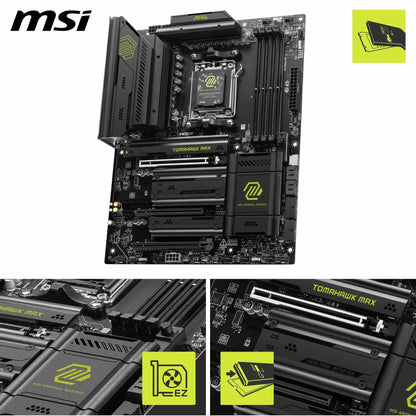 MSI MAG B850 Tomahawk MAX WiFi Motherboard, ATX - Supports AMD Ryzen 9000/8000 / 7000 Processors, AM5-80A SPS VRM, DDR5 Memory Boost 8400+ MT/s (OC), PCIe 5.0 x16, M.2 Gen5, Wi-Fi 7, 5G LAN