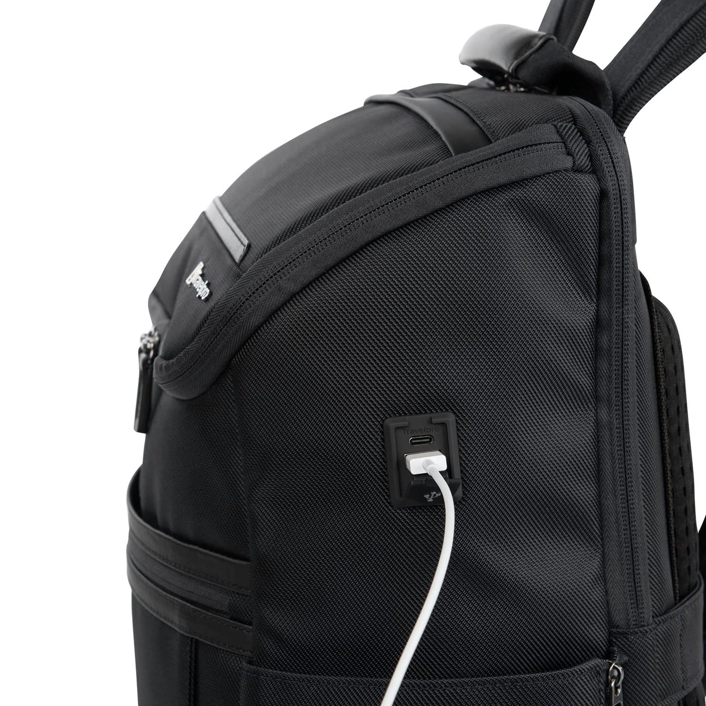 Travelpro Crew Executive Choice 3 Medium Top Load Backpack fits up to 15.6 Laptops and Tablets, USB A and C Ports, Men and Women, Jet Black