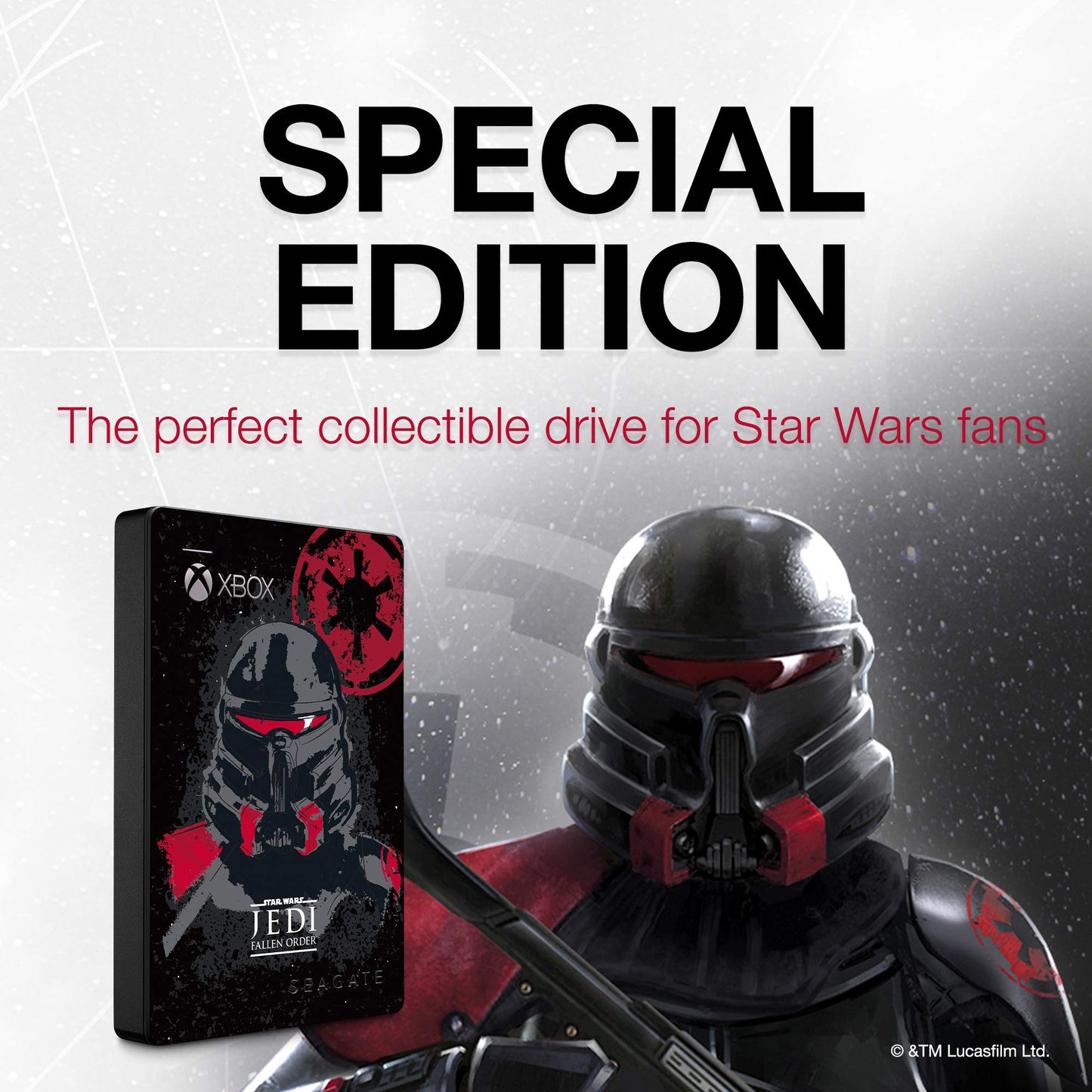 Seagate Game Drive For Xbox 2TB External Hard Drive Portable HDD - USB 3.0 Star Wars Jedi: Fallen Order Special Edition, Designed For Xbox One, 1 Year Rescue Service (Stea2000426)