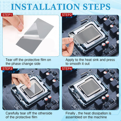 Nuanchu GPU Thermal Pad Ptm7950 Phase Change Thermal Pad 8.5 Watt per Meter per Kelvin Conductive Silicone Grease CPU Paste for Laptop, Game Machine(40 x 80 x 0.2 mm)