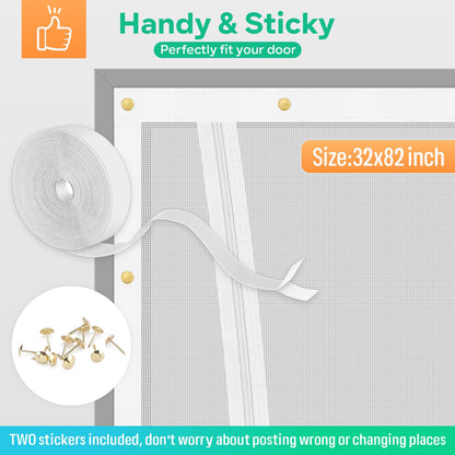 Verstärkte Katzenschutztür, 35,5 x 82 Zoll (ca. 90 x 208 cm), robuste, haustiersichere Tür mit beidseitigem Reißverschluss, verhindert, dass Hunde und Katzen aus dem Haus, Schlafzimmer, Wohnzimmer, Küche oder von der Terrasse entkommen. 