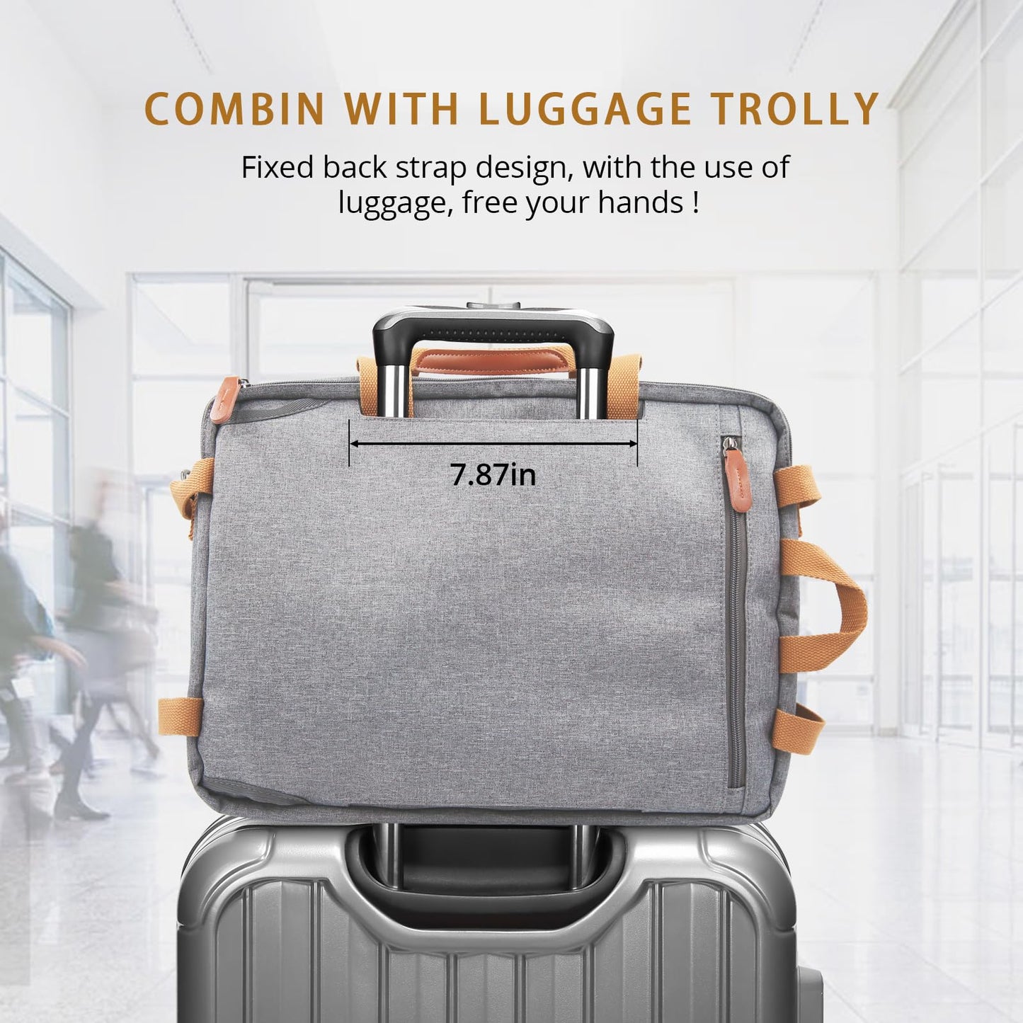 MOLNIA 3 in 1 Laptop Bag for Men, 17.3 Inch Work Bags for Men, Laptop Backpack, Briefcases, Messenger Bag, Computer Bags for Laptops for Men Women, Black