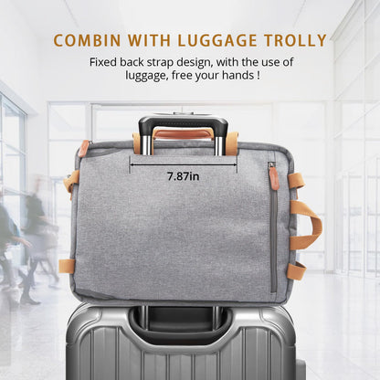 MOLNIA 3 in 1 Laptop Bag for Men, 17.3 Inch Work Bags for Men, Laptop Backpack, Briefcases, Messenger Bag, Computer Bags for Laptops for Men Women, Black