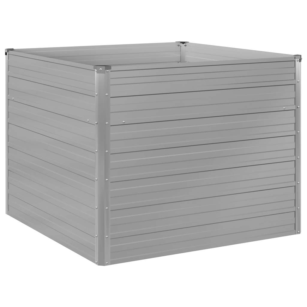 Hochbeet 100 x 100 x 77 cm Verzinkter Stahl Grau