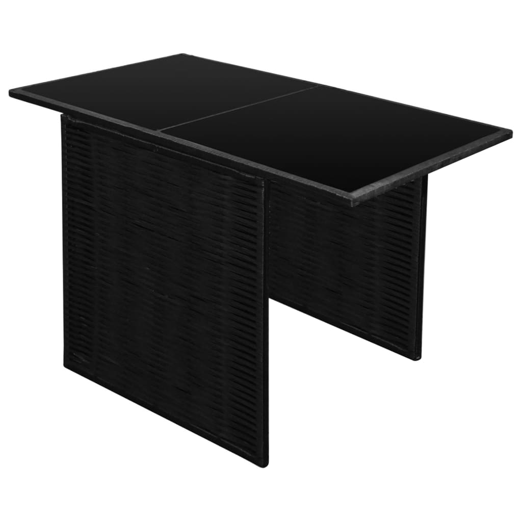3-tlg. Bistro-Set mit Auflagen Poly Rattan Schwarz