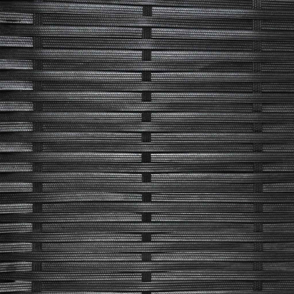 3-tlg. Bistro-Set mit Auflagen Poly Rattan Schwarz