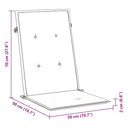 Gartenstuhlauflagen für Hochlehner 2 Stk. Anthrazit 120x50x2 cm
